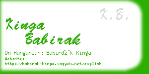 kinga babirak business card